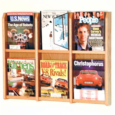 Wooden Mallet Divulge 6 Magazine Wall Display in Light Oak WO599411